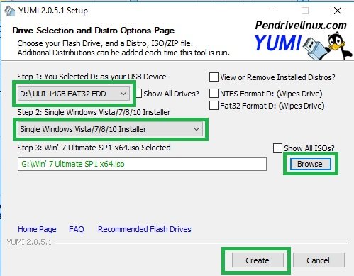 how can we install taken 7 from usb