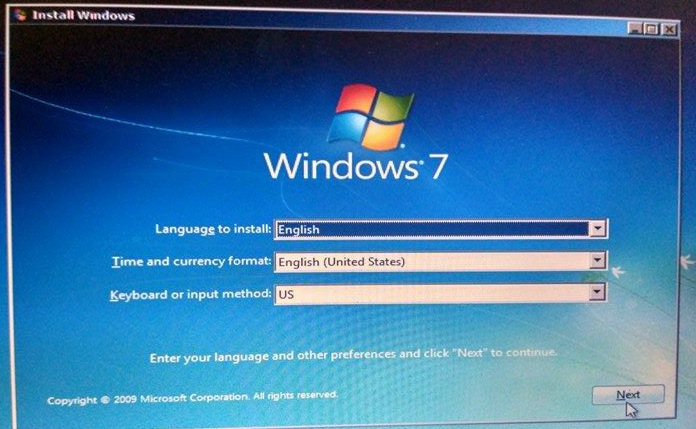 install windows 7 from usb 