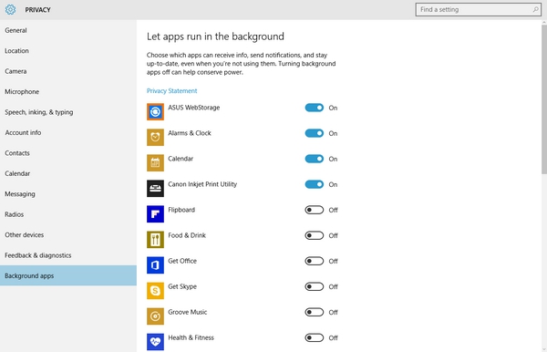 windows 10 privacy background apps make windows 10 run faster