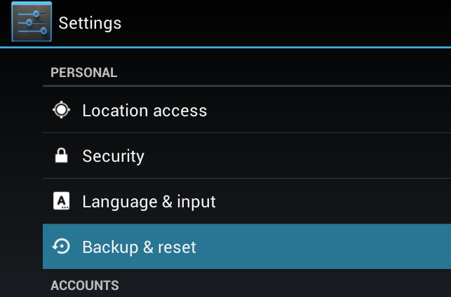 android backup reset speed up android phone performance