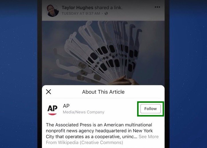 Facebook article follow button new facebook feature