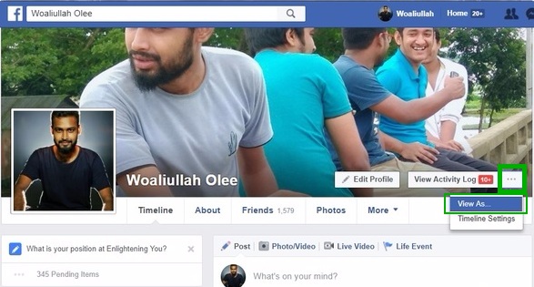 Facebook profile view as make facebook profile private