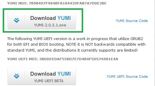 Yumi windows exe file Download to Install windows 7 using usb